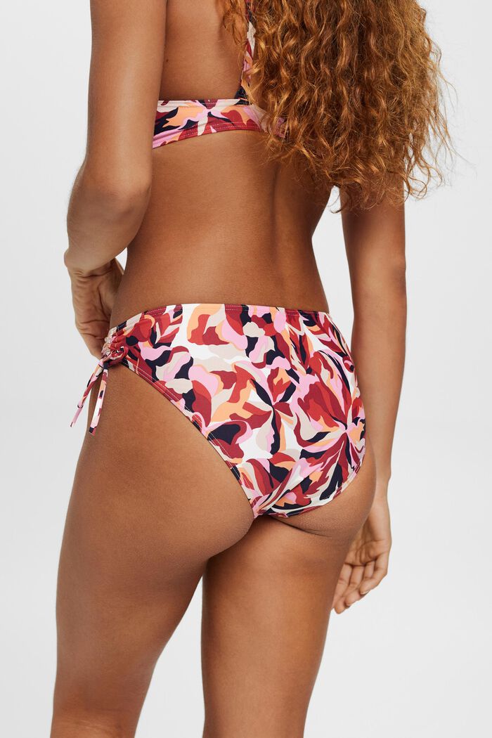 Carilo beach-bikinitrusser med blomsterprint, DARK RED, detail image number 3
