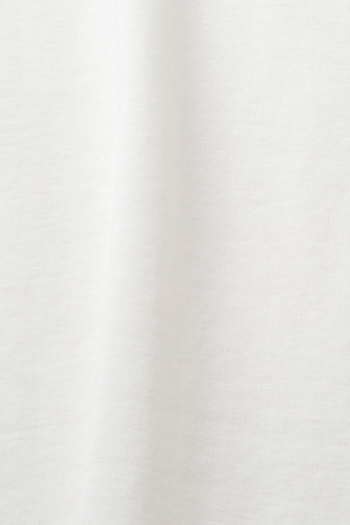 T-shirt i bomuldsjersey med logo, OFF WHITE, detail image number 5
