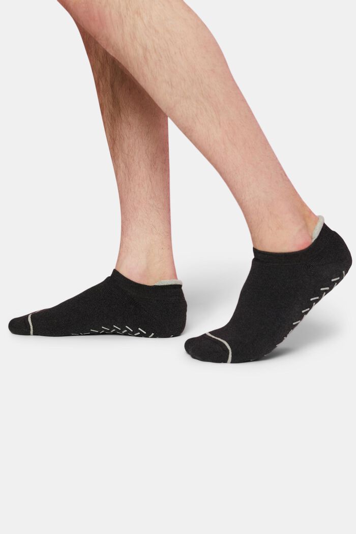 Korte skridsikre sokker, ANTHRACITE MELANGE, detail image number 1