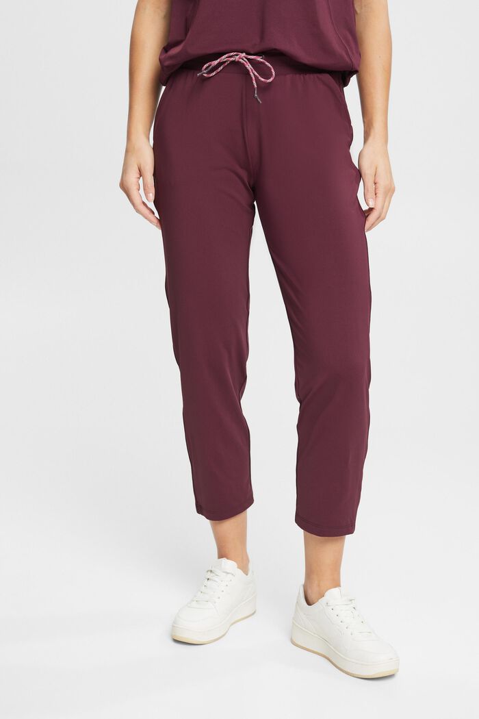 Cropped joggers i jersey med E-DRY, BORDEAUX RED, detail image number 0
