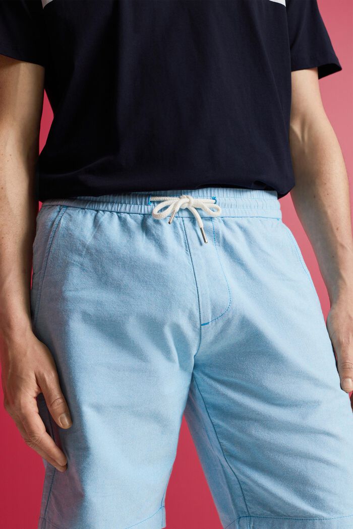 Pull on-shorts i twill, 100 % bomuld, DARK TURQUOISE, detail image number 2