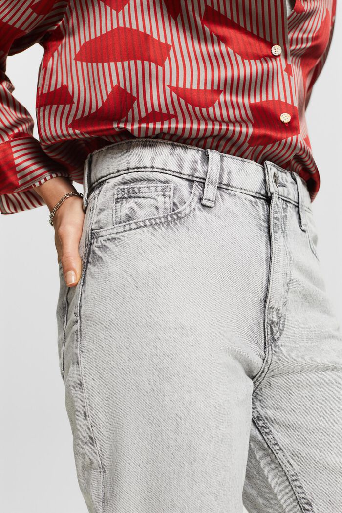 Klassiske retro-jeans med høj talje, GREY LIGHT WASHED, detail image number 2