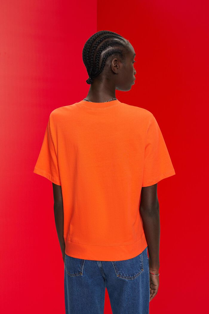 T-shirt i bomuld, ORANGE RED, detail image number 3