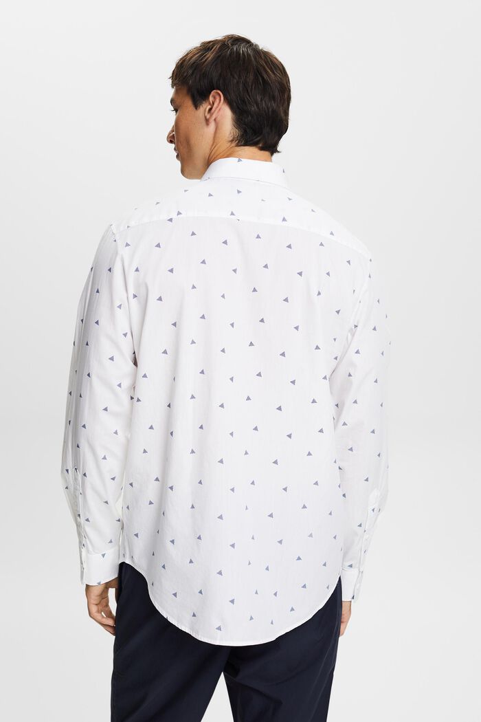 Mønstret skjorte, 100 % bomuld, NEW WHITE, detail image number 3