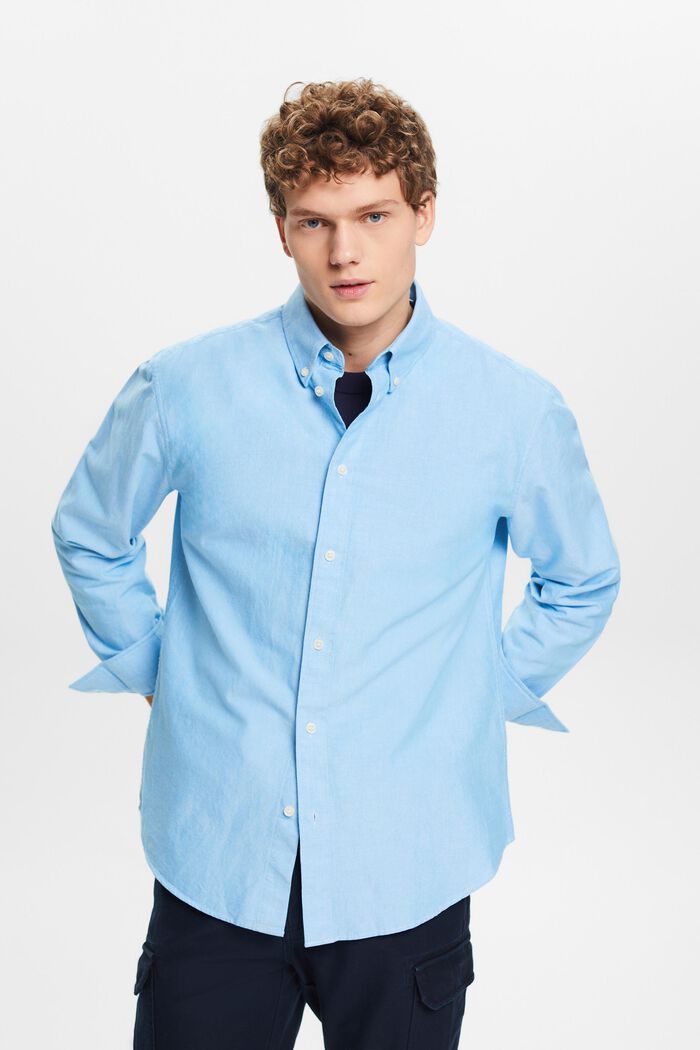Oxfordskjorte i bomuld, BLUE, detail image number 0