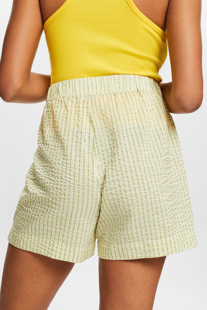 Krøllede shorts med striber, LIGHT GREEN, detail image number 4
