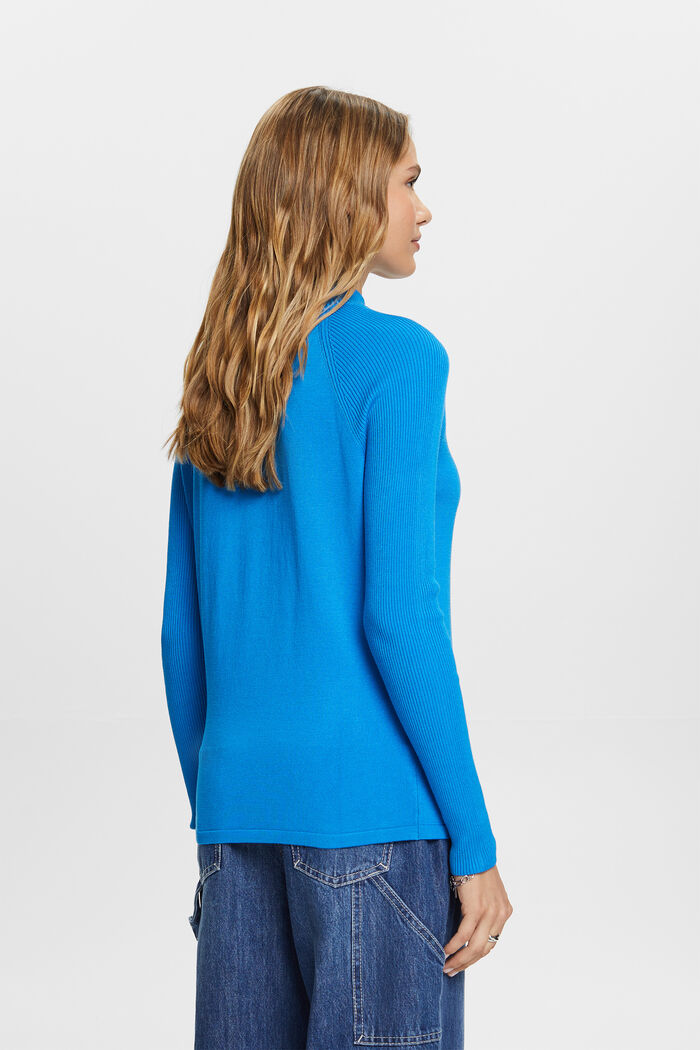 Pullover med høj krave, LENZING™ ECOVERO™, BLUE, detail image number 3