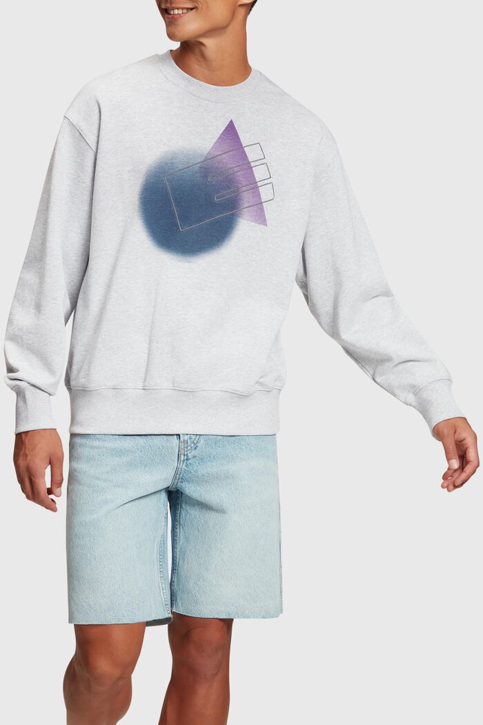 Yagi Archive sweatshirt med grafisk print, LIGHT GREY, detail image number 0