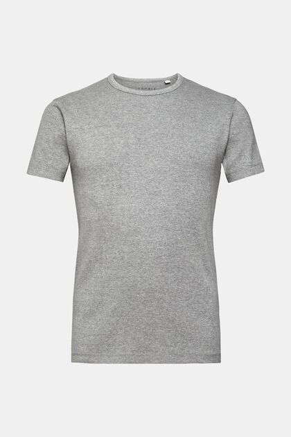 T-shirt i jersey med slim fit, MEDIUM GREY, overview