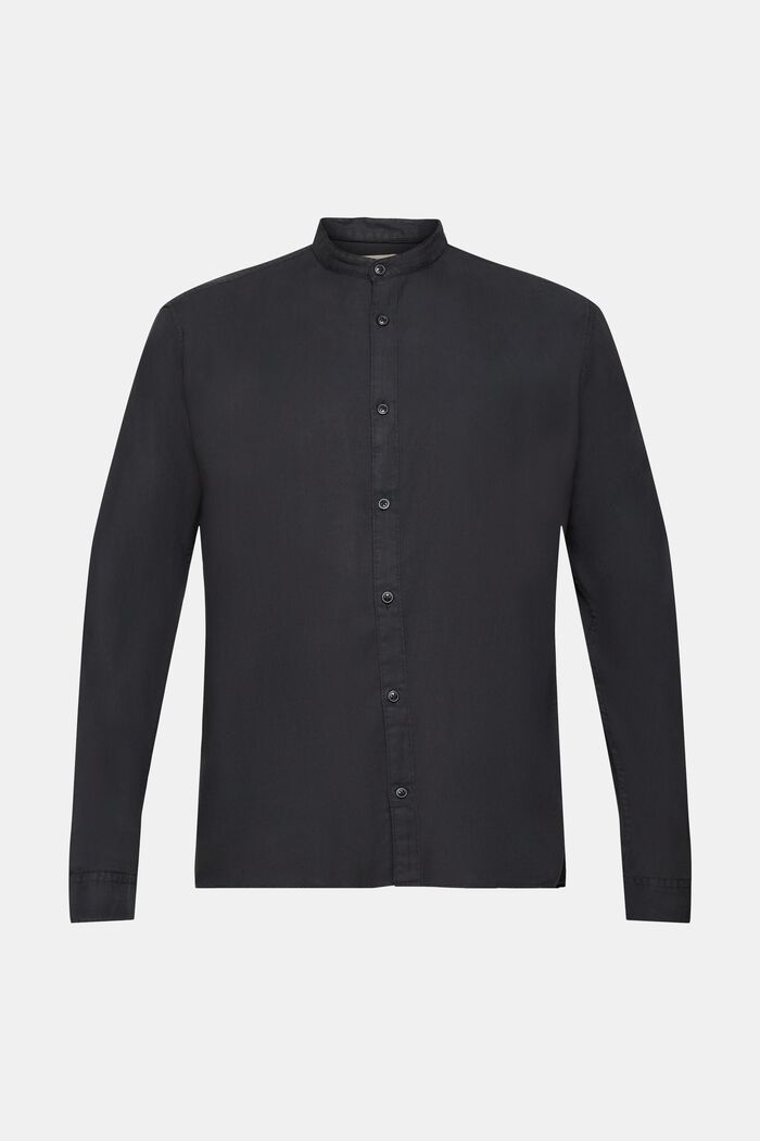 Skjorte med båndkrave, BLACK, detail image number 6