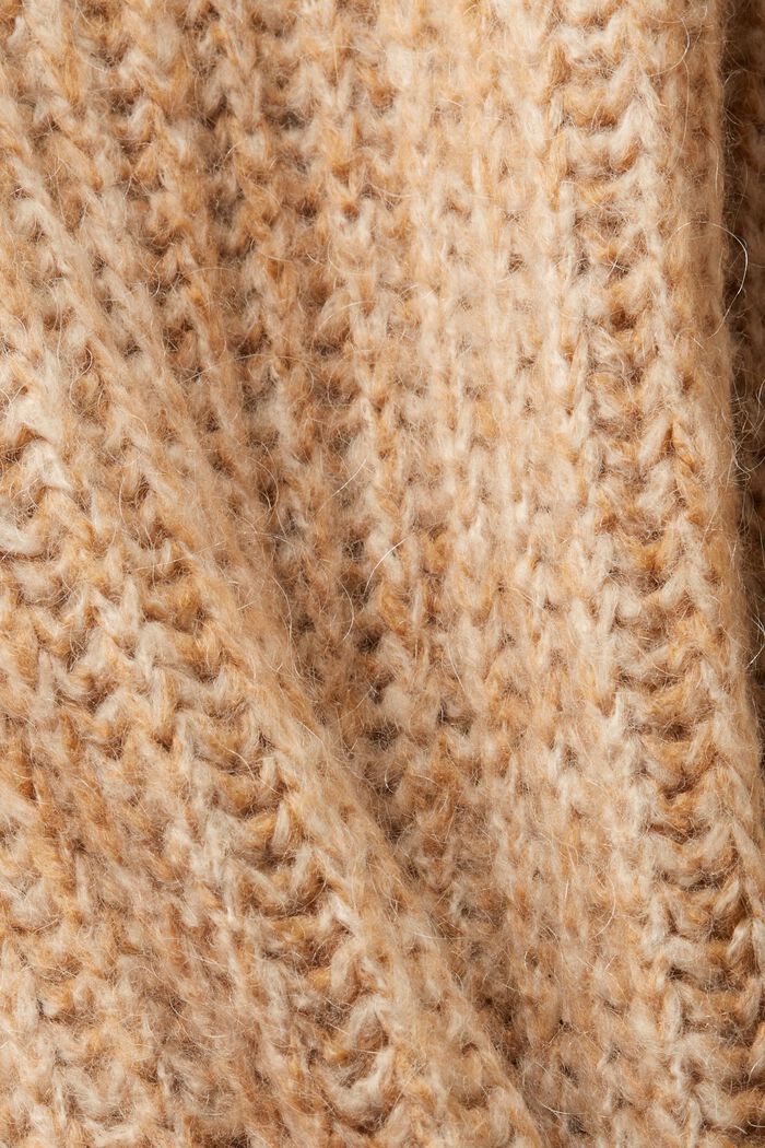 Sweater i chunky strik med høj hals, CARAMEL, detail image number 5