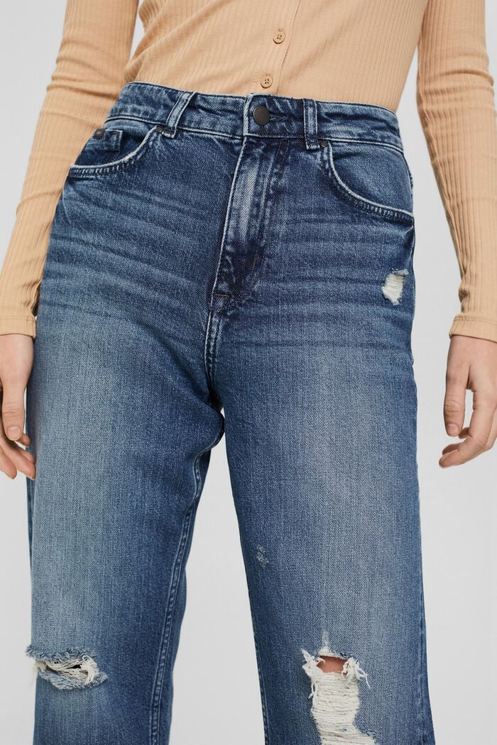 Jeans i used-look, økologisk bomuld