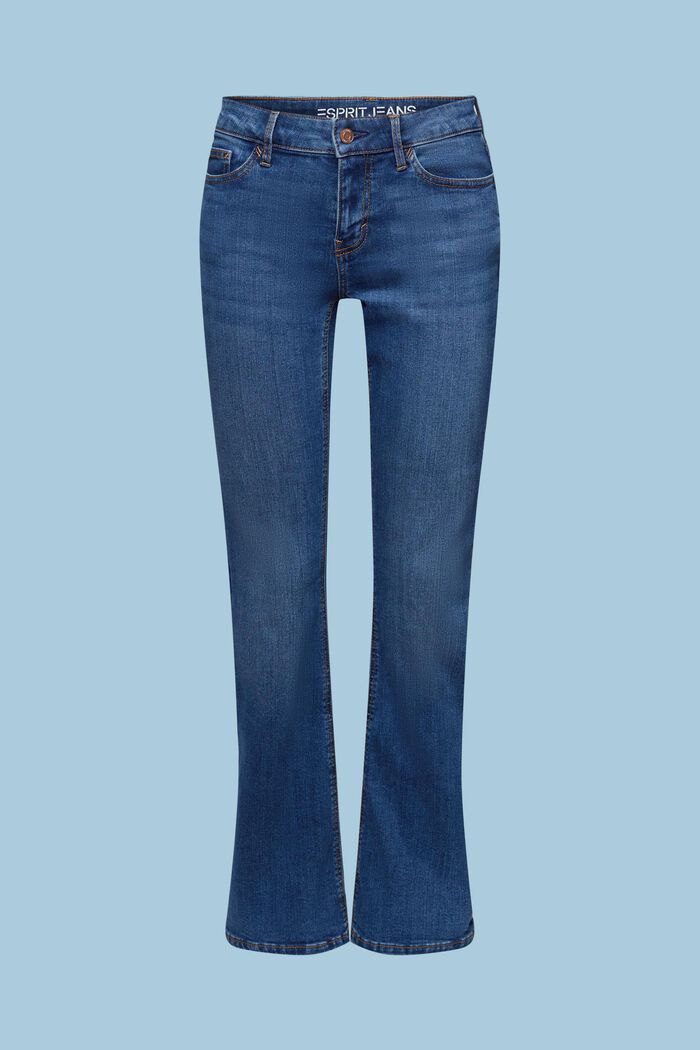 Bootcut-jeans med mellemhøj talje, BLUE MEDIUM WASHED, detail image number 7