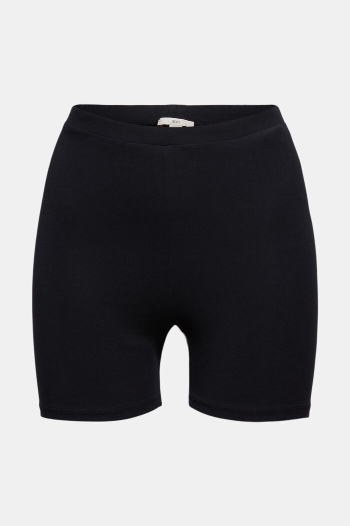 Jersey-shorts af økologisk bomuld, BLACK, overview