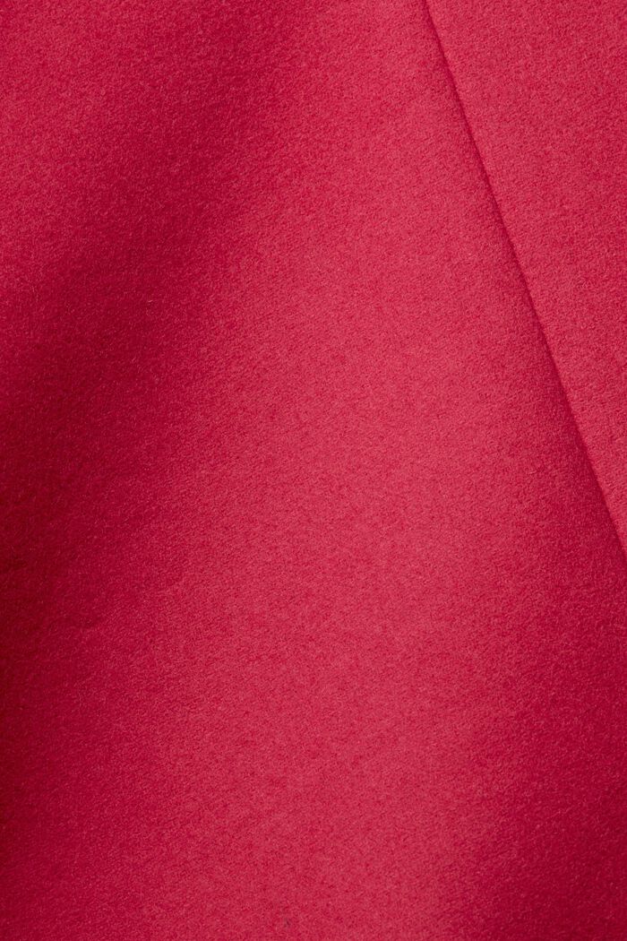 Lang frakke af uldblanding, DARK PINK, detail image number 4