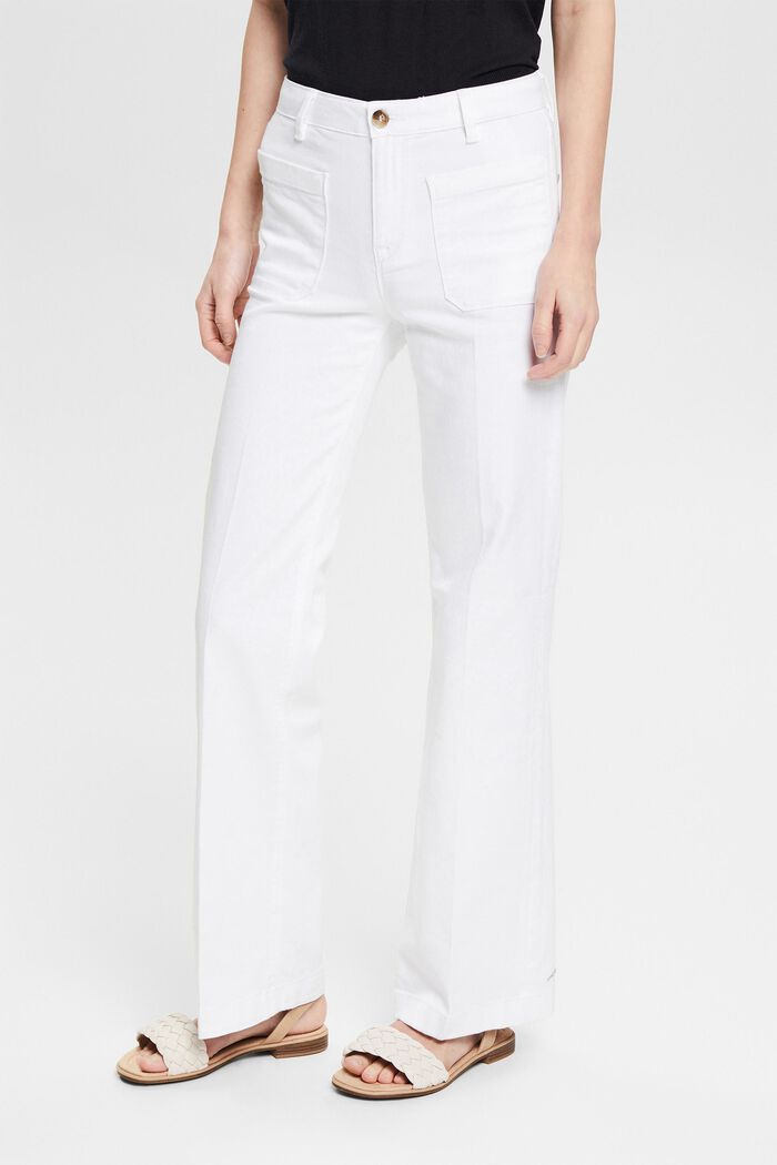 Bukser med svaj og påsatte lommer, WHITE, detail image number 0