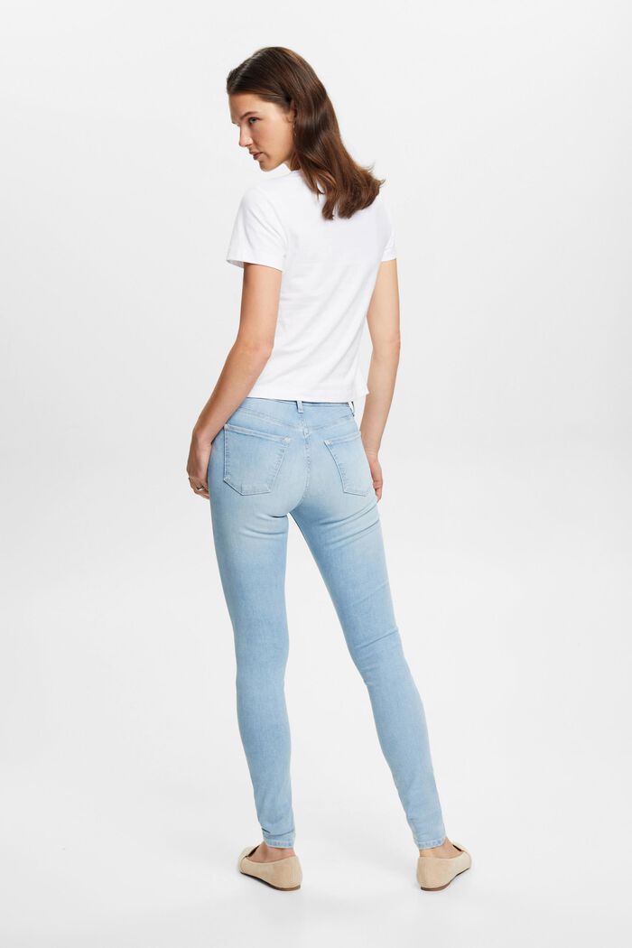 Skinny jeans i bæredygtig bomuld, BLUE BLEACHED, detail image number 3