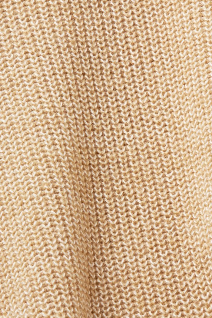 Pullover med polokrave, bomuldsmiks, SAND, detail image number 4