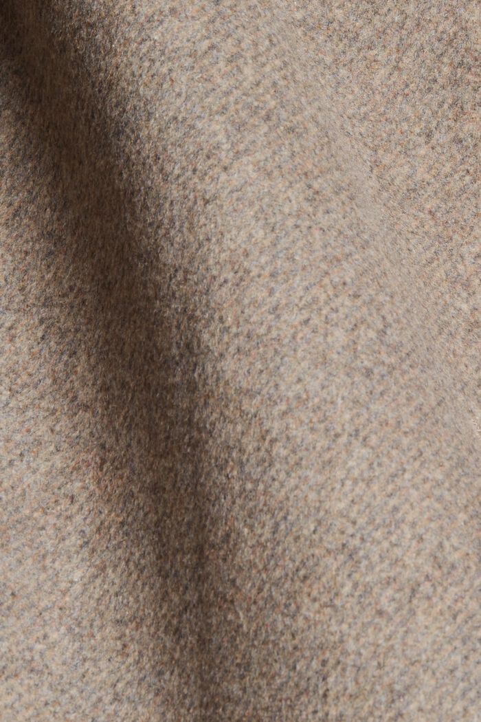 Af uldblanding: Frakke med ståkrave, TAUPE, detail image number 4
