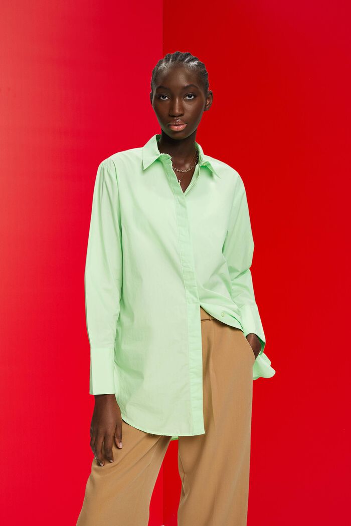 Oversized skjortebluse, CITRUS GREEN, detail image number 0
