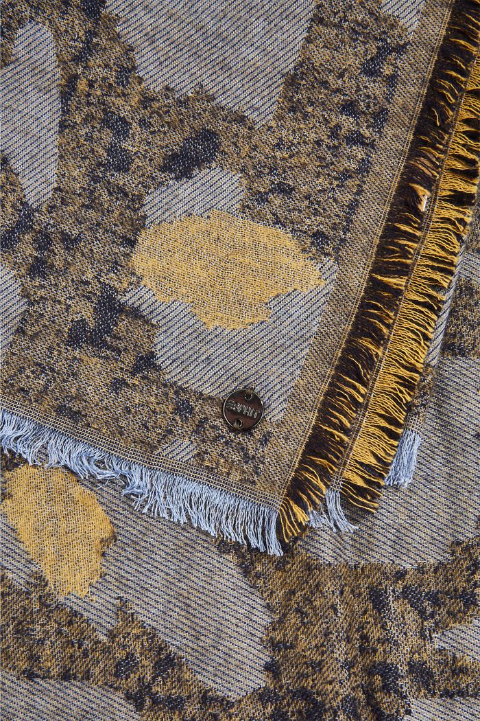 Mønstret tørklæde, LENZING™ ECOVERO™, NAVY, detail image number 1