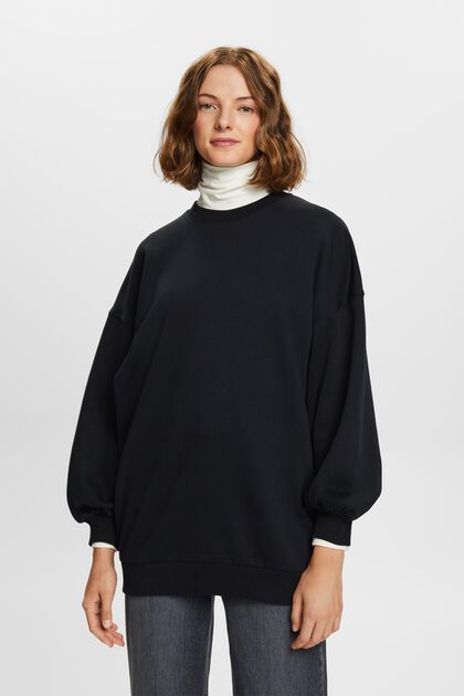 Sweatshirt i fleece med rund hals