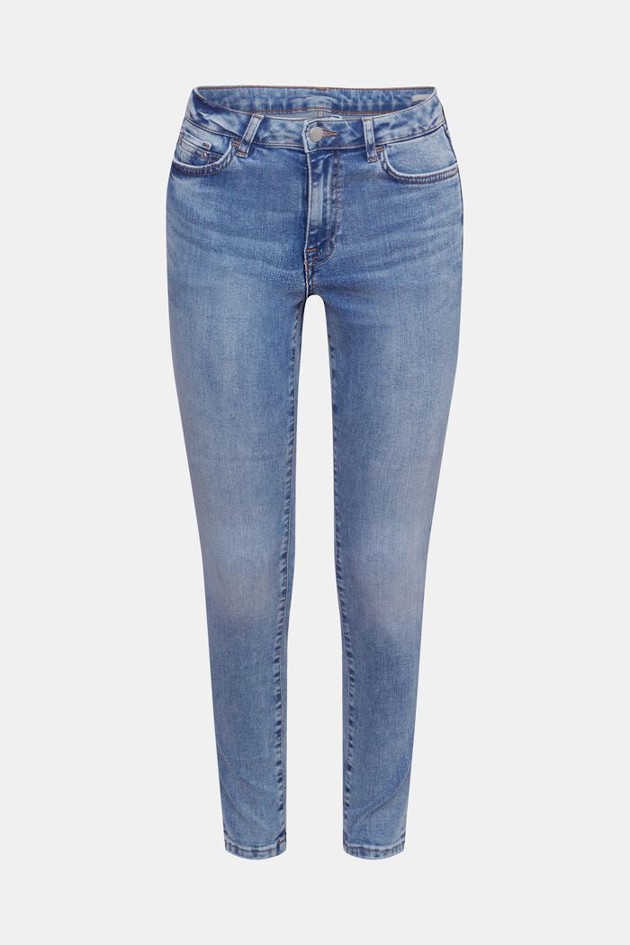 Skinny jeans med mellemhøj talje, BLUE MEDIUM WASHED, detail image number 2