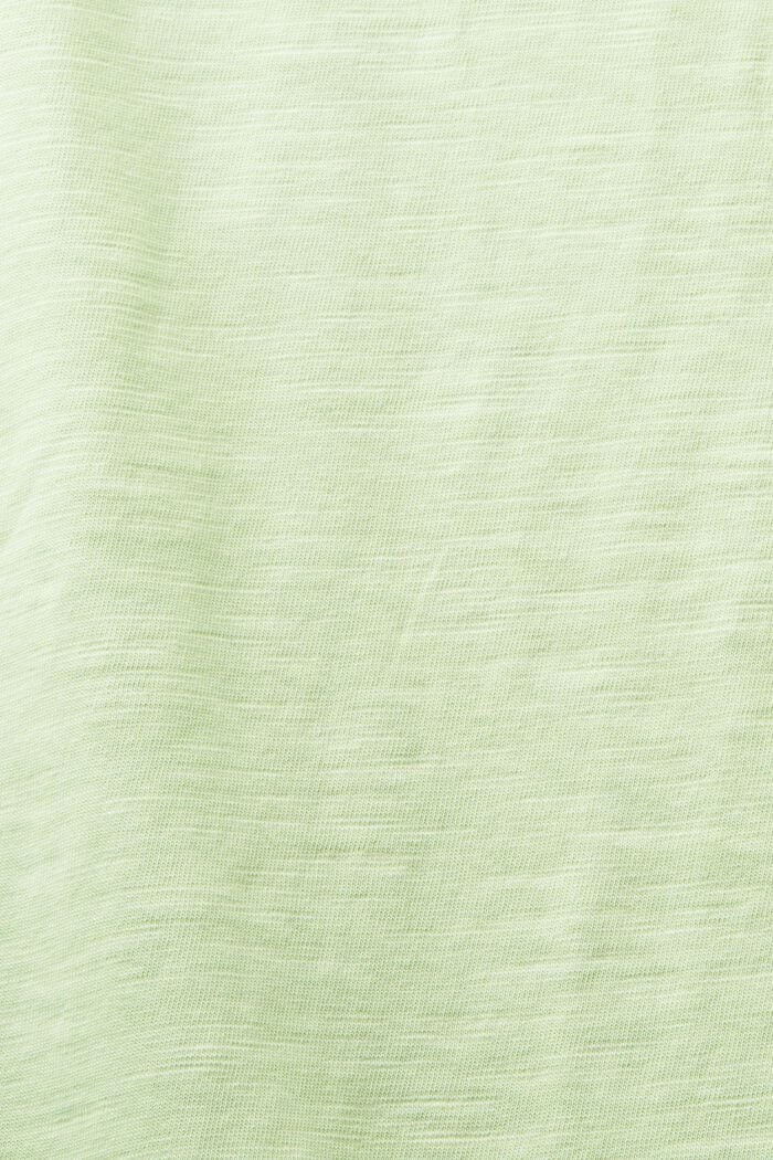 Jersey-T-shirt med V-hals, LIGHT GREEN, detail image number 4