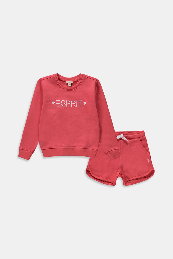 Sæt: sweatshirt og shorts, ORANGE RED, detail image number 0