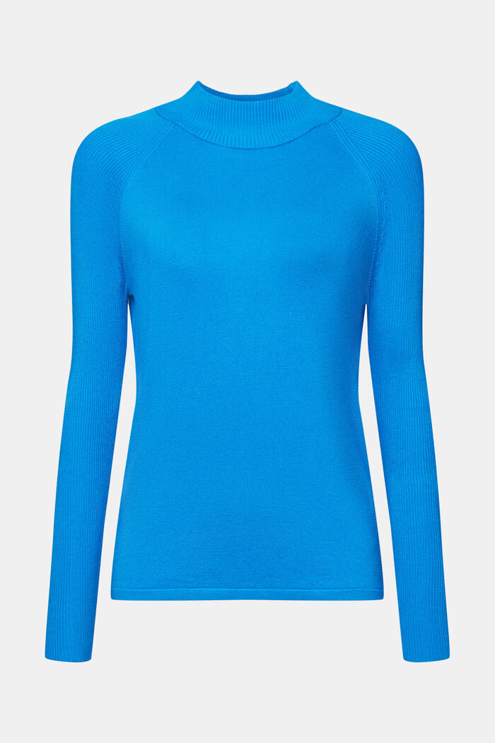 Pullover med høj krave, LENZING™ ECOVERO™, BLUE, detail image number 6