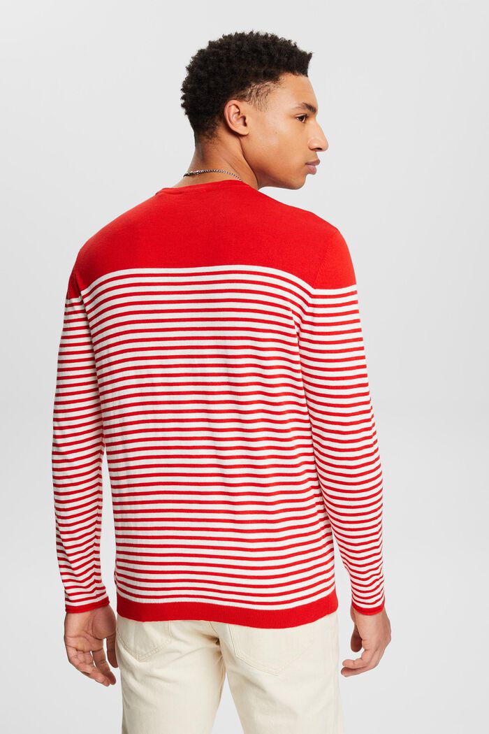 Stribet sweater i bomuld, RED, detail image number 2