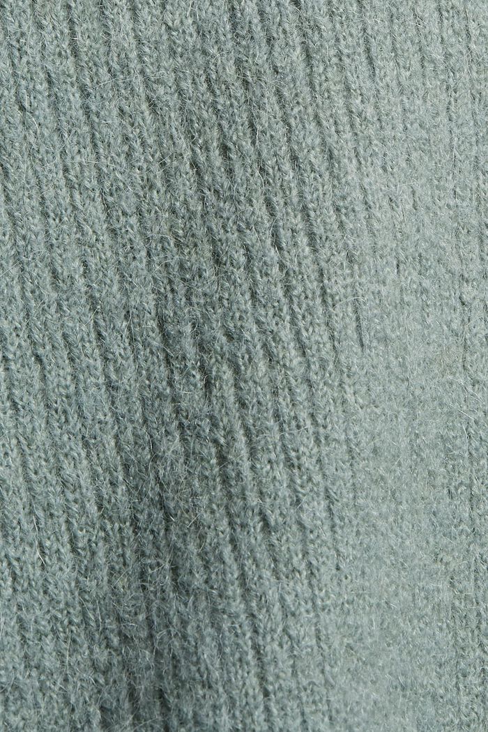 Med alpaka/uld: strikcardigan uden lukning, DUSTY GREEN, detail image number 4
