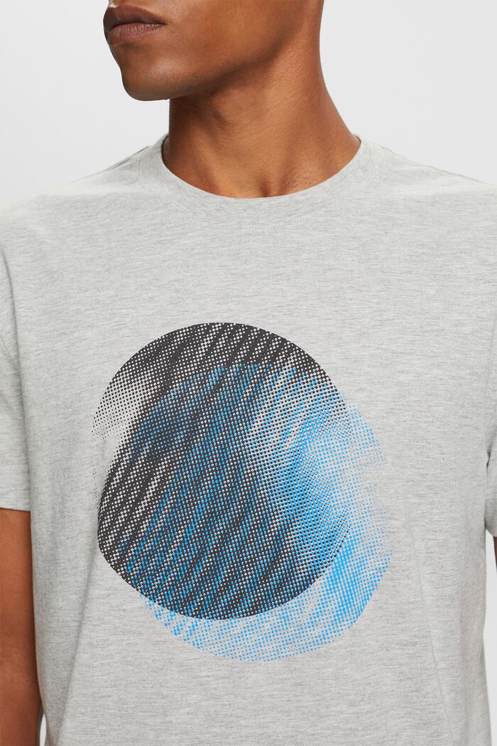 T-shirt med rund hals og print på fronten, LIGHT GREY, detail image number 2