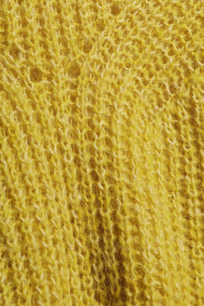 Med alpaka: pullover mit strikmønster, BRASS YELLOW, detail image number 4
