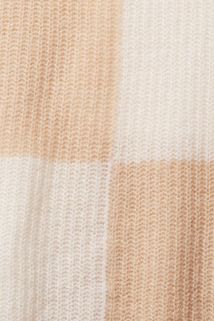 Med alpaka: pullover med skrakbrætmønster, CREAM BEIGE, detail image number 1
