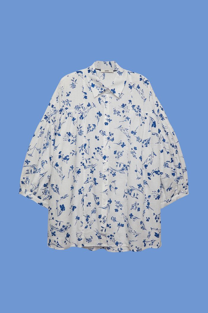 CURVY oversized skjortebluse, 100 % bomuld, OFF WHITE, detail image number 2