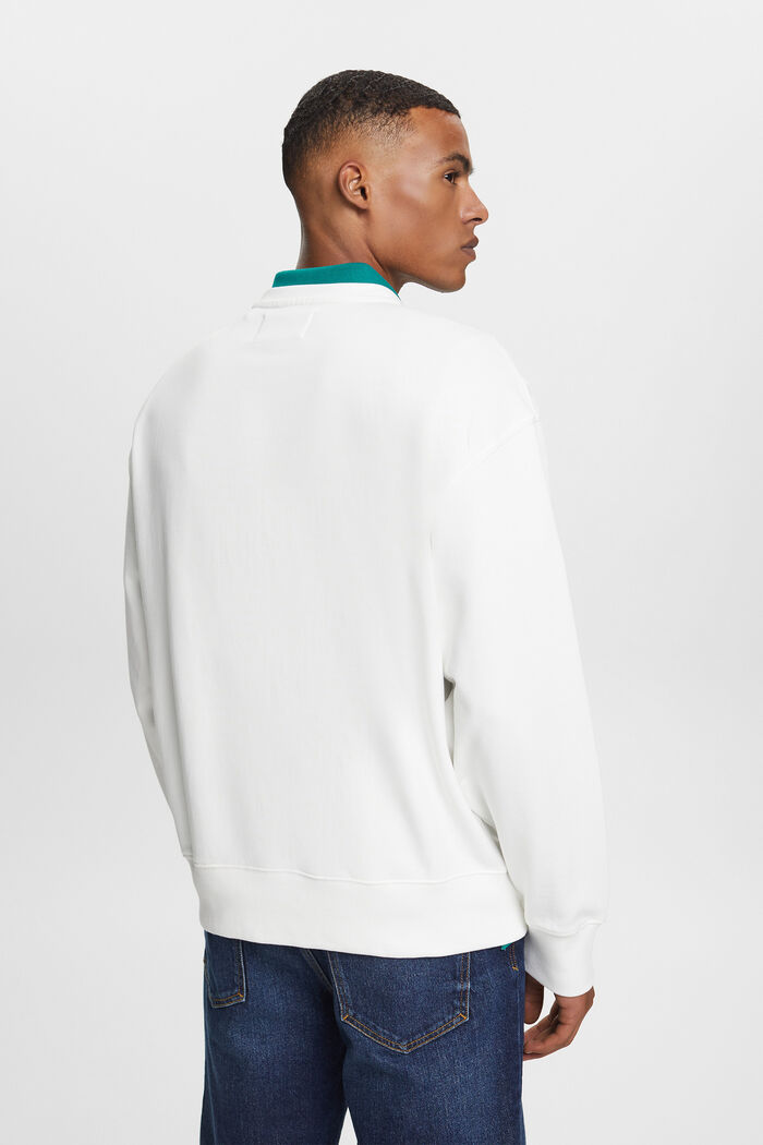 Sweatshirt i økologisk bomuld med logo, OFF WHITE, detail image number 3