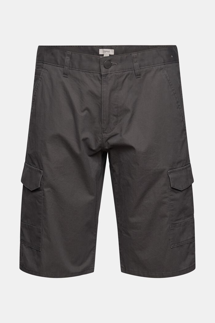 Cargo-shorts af 100 % bomuld, DARK GREY, detail image number 6