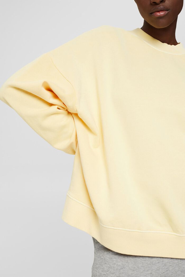 Sweatshirt af 100% økologisk bomuld, PASTEL YELLOW, detail image number 2