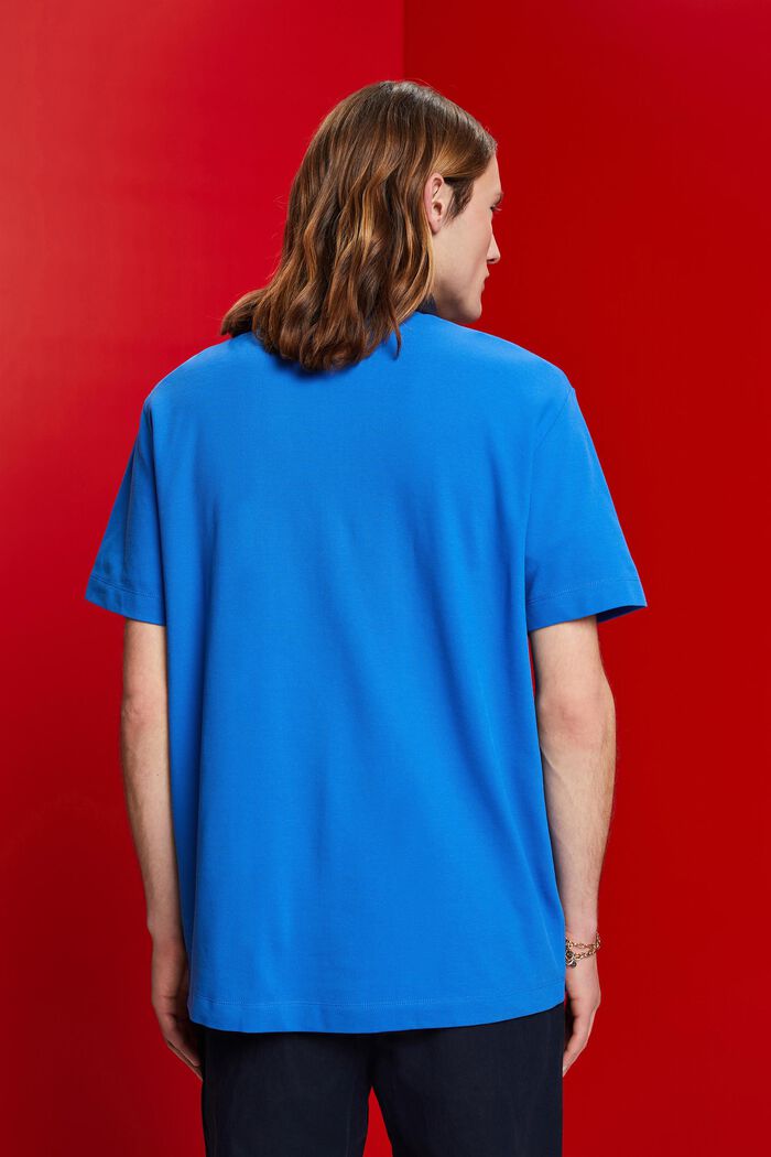 Poloshirt i bomuldspique, BRIGHT BLUE, detail image number 3