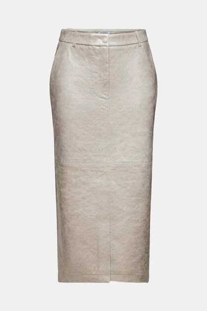 Midi-nederdel med metallic belægning