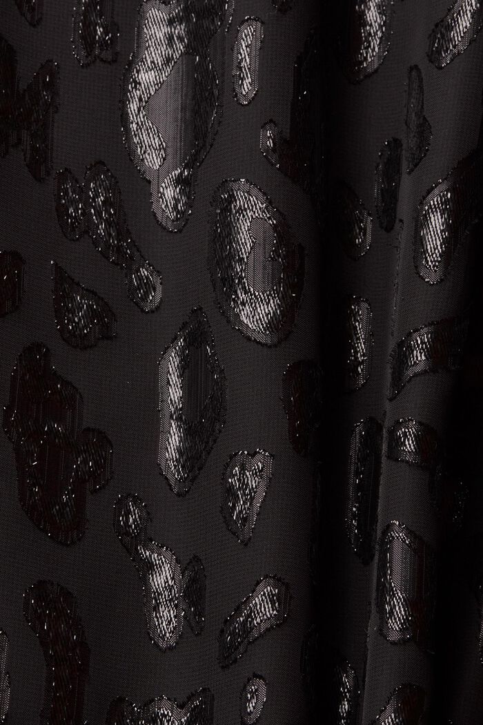 Mønstret kjole med glimmereffekt, BLACK, detail image number 4