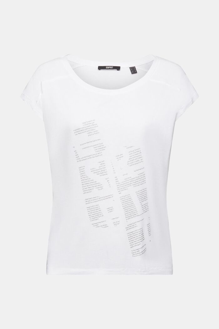 T-shirt med print på fronten, LENZING™ ECOVERO™, WHITE, detail image number 6