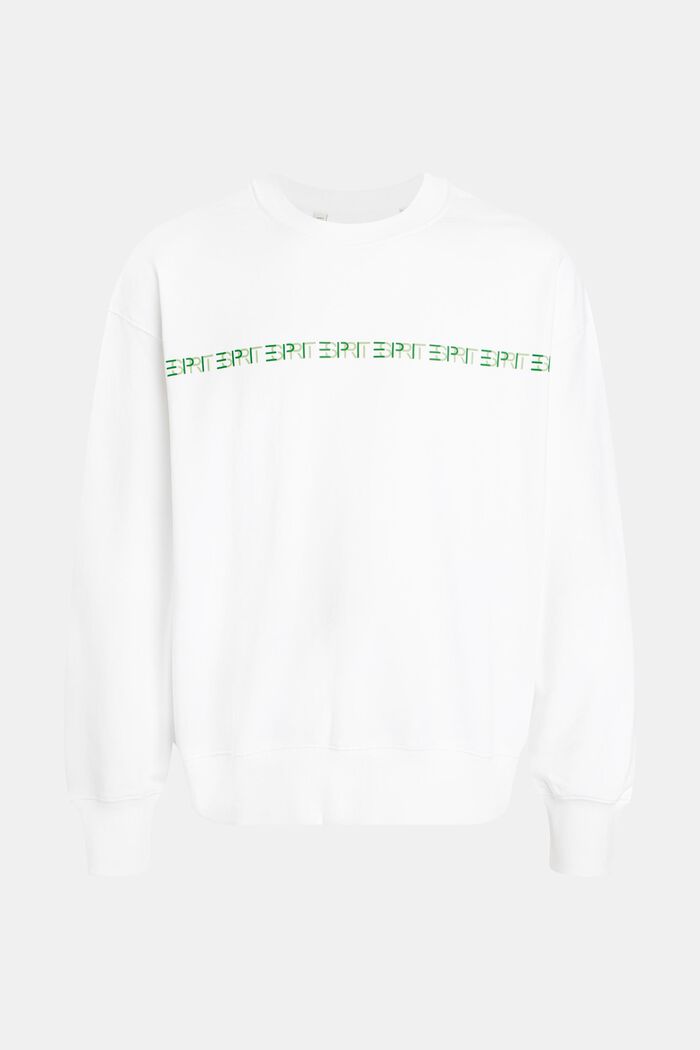 Yagi Archive ribbet sweatshirt med logo, WHITE, detail image number 4
