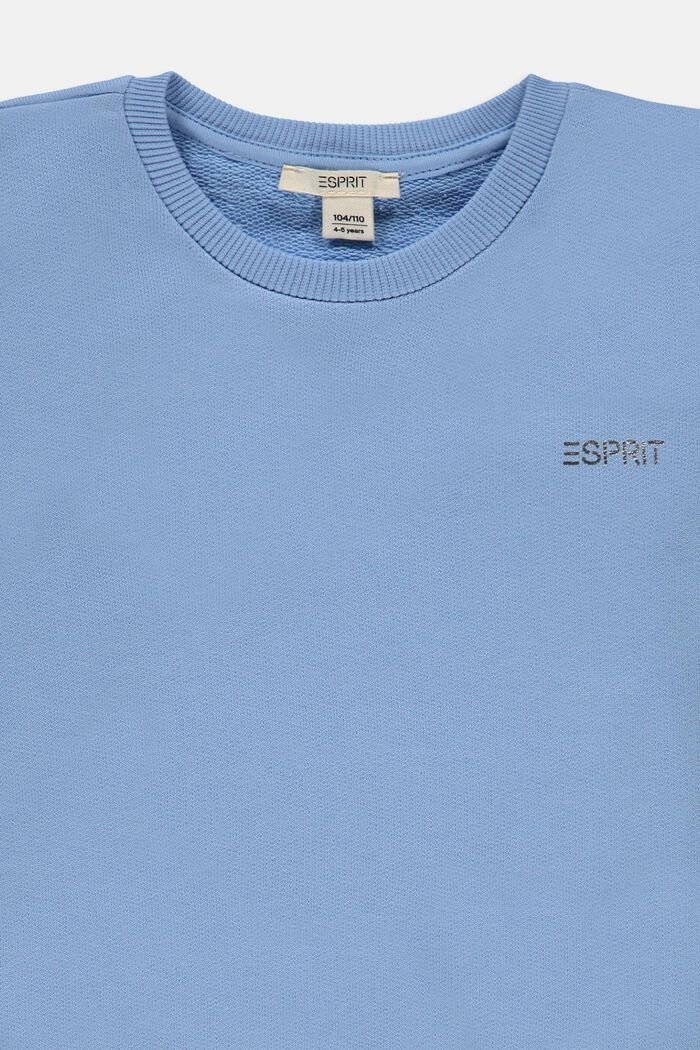 Sweatshirt med blankt logo, 100% bomuld, BRIGHT BLUE, detail image number 2