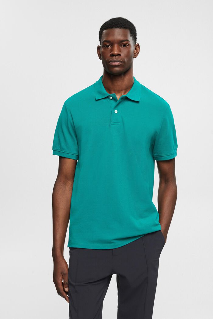 Poloshirt i slim fit, EMERALD GREEN, detail image number 0