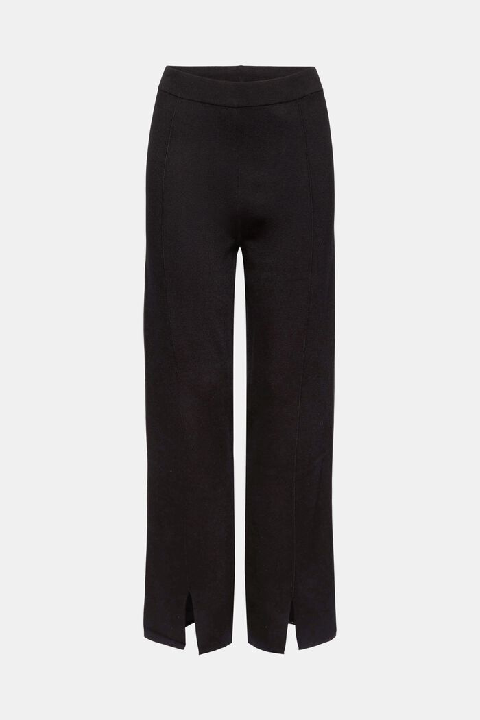 Strikkede bukser med LENZING™ ECOVERO™, BLACK, detail image number 2