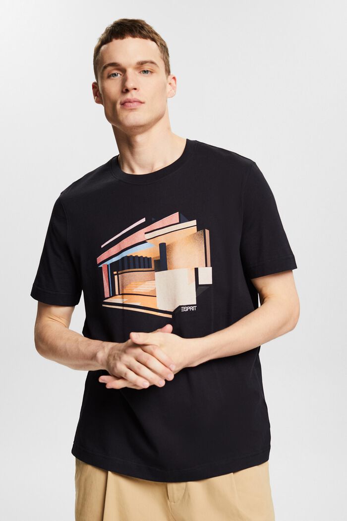 T-shirt med grafisk print, BLACK, detail image number 0