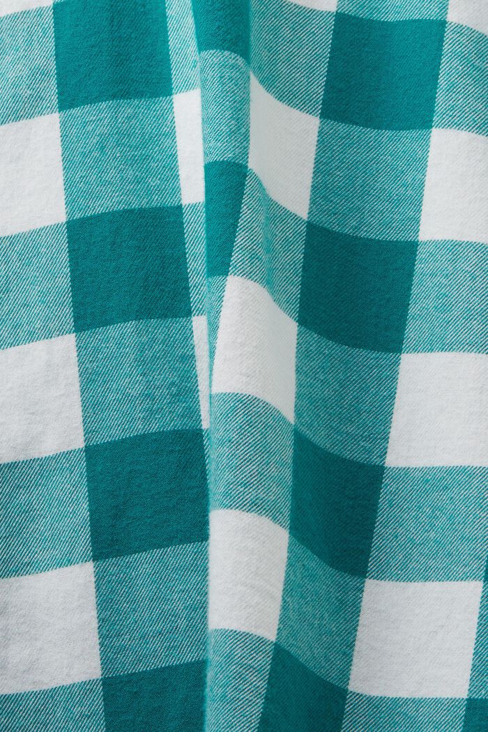 Flonelskjorte med vichytern, i bæredygtig bomuld, EMERALD GREEN, detail image number 4