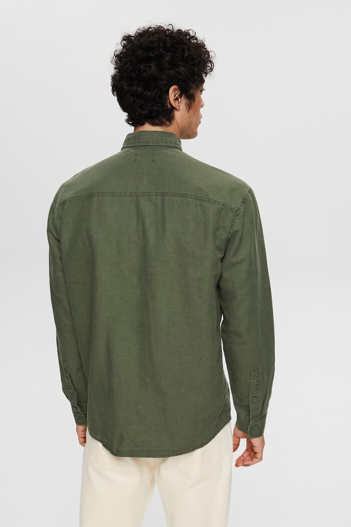 I hørmix: oversized skjorte, GREEN, detail image number 3